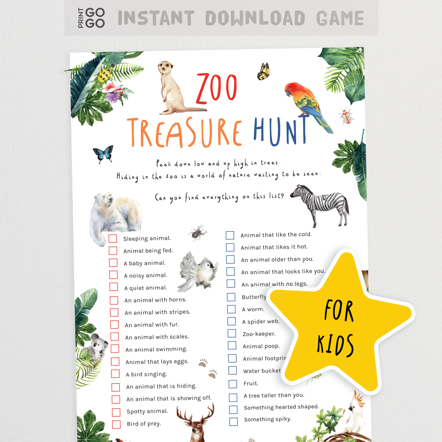 Zoo Treasure Hunt for Kids