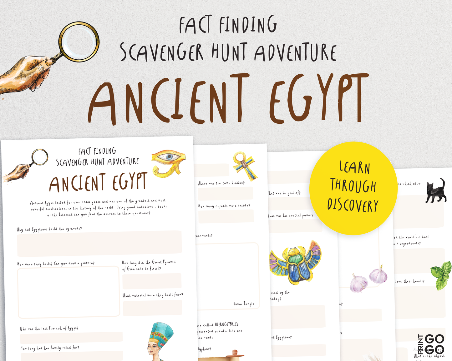 Ancient Egypt - A Fact Finding Scavenger Hunt Adventure for Kids