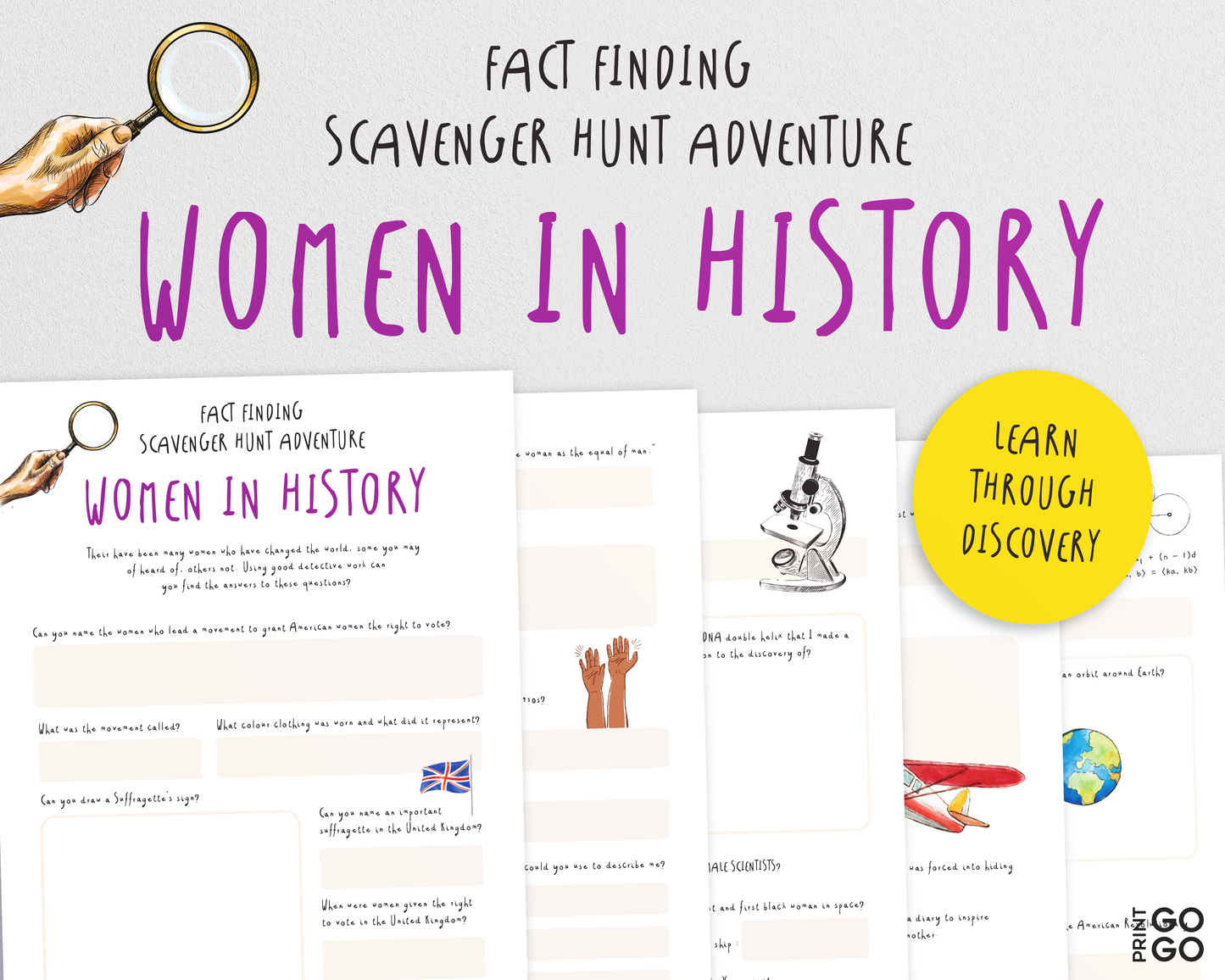Women In History - A Fact Finding Scavenger Hunt Adventure for Kids