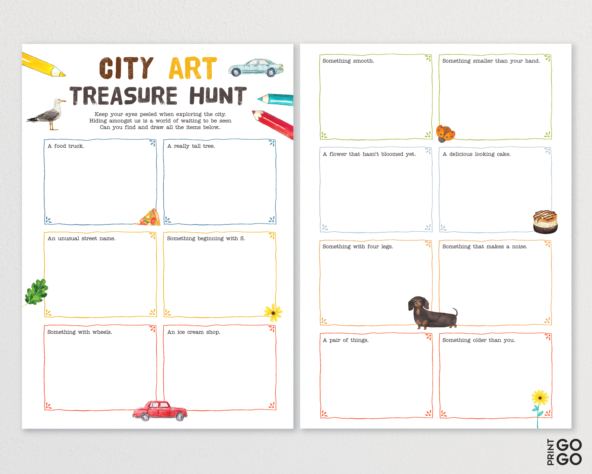 City Art Treasure Hunt for Kids | Outdoor Scavenger Hunt Game | Children's Art Game | Summer Holiday Activities | Creative Drawing Ideas