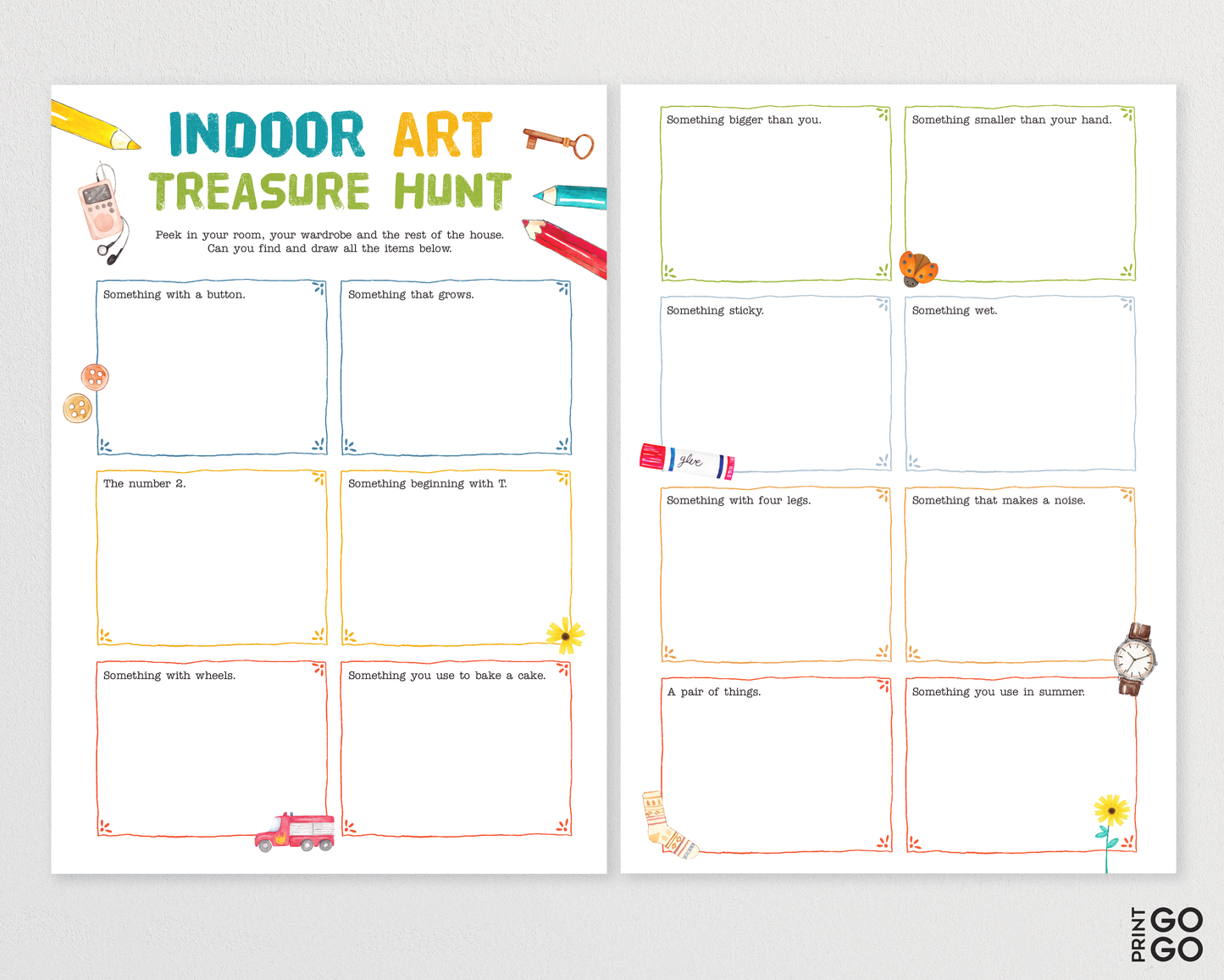 Indoor Art Treasure Hunt for Kids | House Scavenger Hunt Game | Children's Art Game | Indoor Holiday Activities | Creative Drawing Ideas