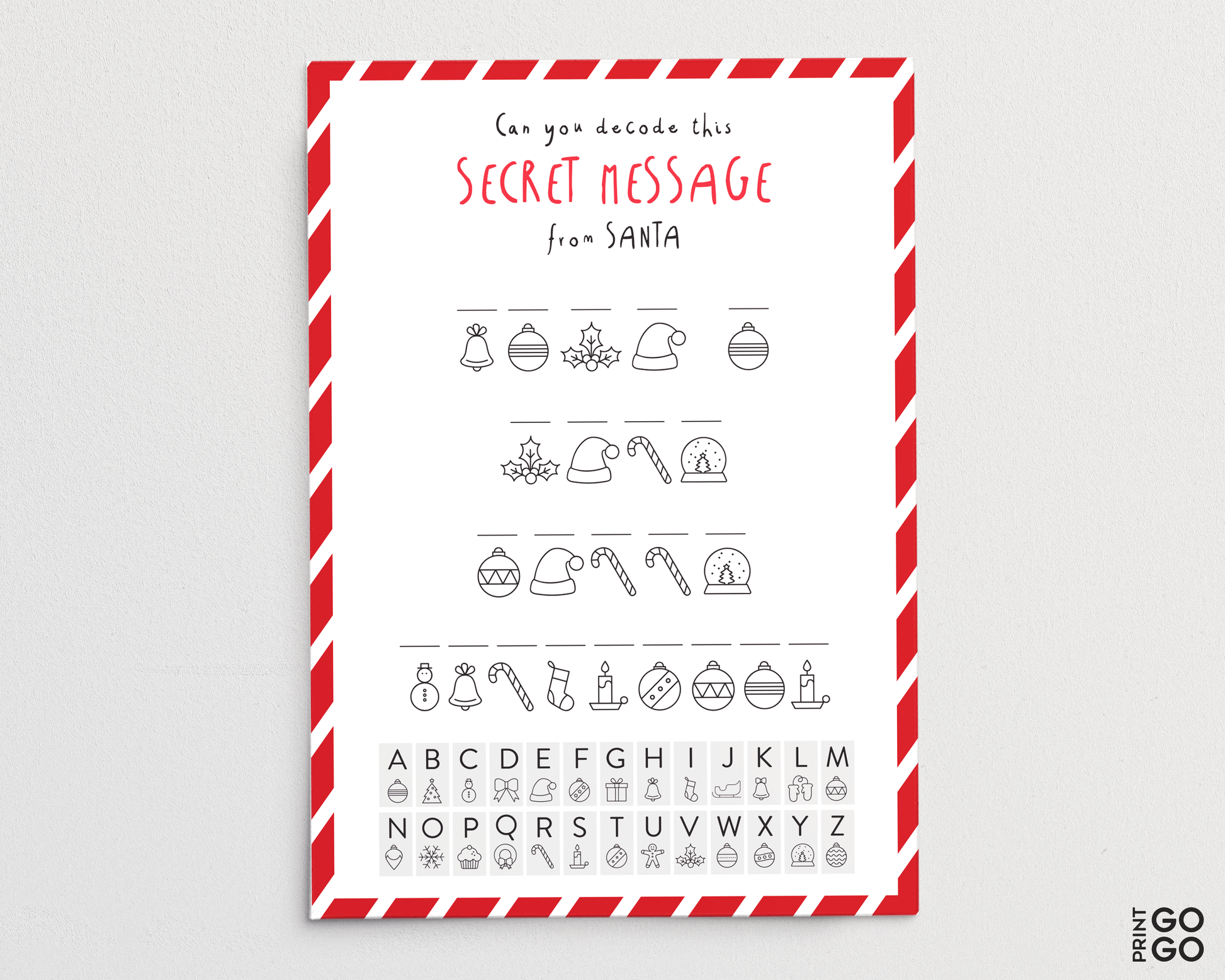 Coded Secret Messages from Santa