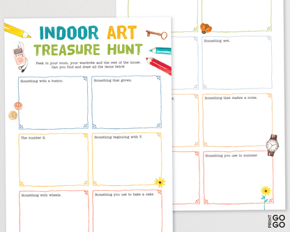 Indoor Art Treasure Hunt for Kids | House Scavenger Hunt Game | Children's Art Game | Indoor Holiday Activities | Creative Drawing Ideas