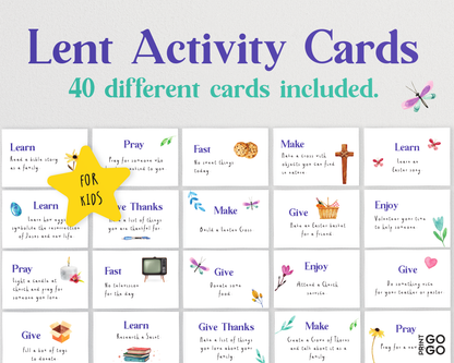 Lent Bundle for Children - Fun and Thoughtful Lenten Activity Ideas and Bible Verses for Christian Kids | Activity Cards | Lenten Activities